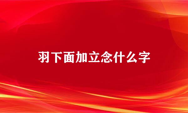 羽下面加立念什么字