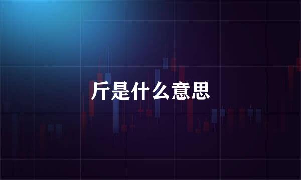 斤是什么意思