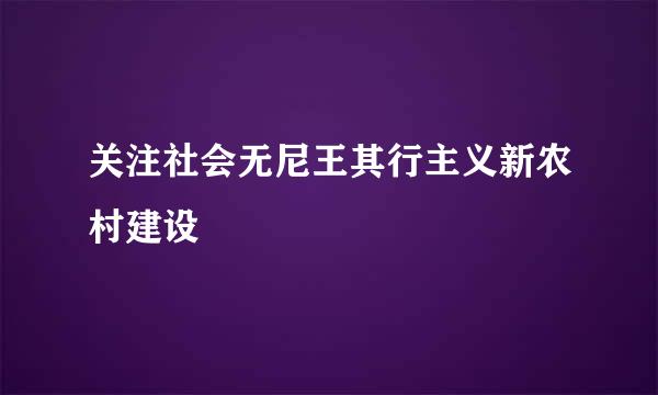 关注社会无尼王其行主义新农村建设