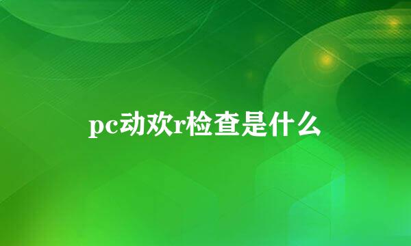 pc动欢r检查是什么