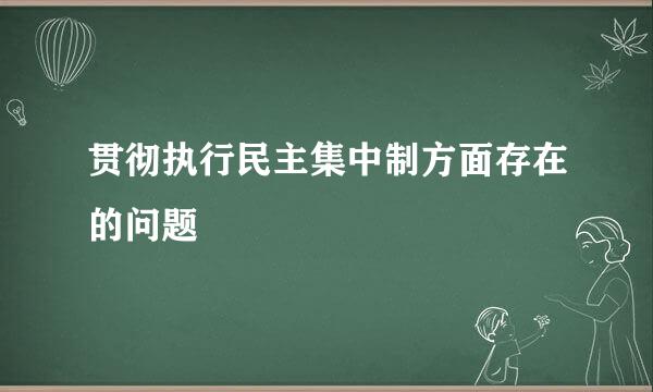 贯彻执行民主集中制方面存在的问题