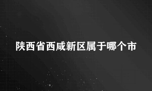 陕西省西咸新区属于哪个市