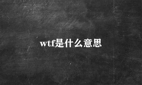 wtf是什么意思