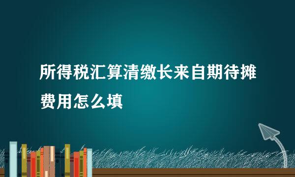 所得税汇算清缴长来自期待摊费用怎么填