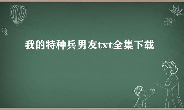 我的特种兵男友txt全集下载