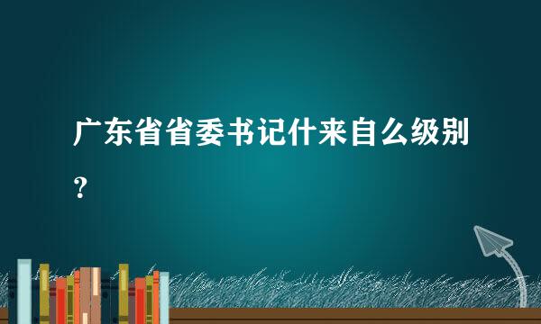 广东省省委书记什来自么级别？