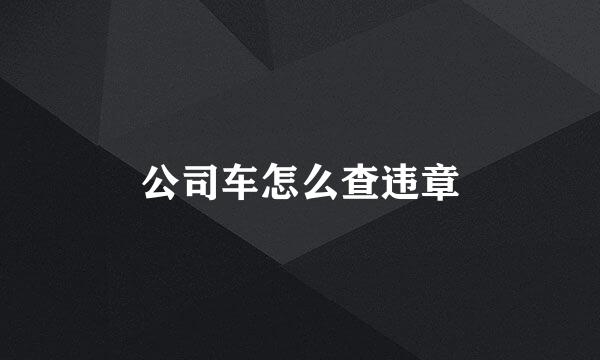 公司车怎么查违章