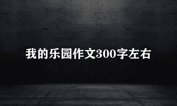 我的乐园作文300字左右