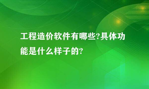 工程造价软件有哪些?具体功能是什么样子的?