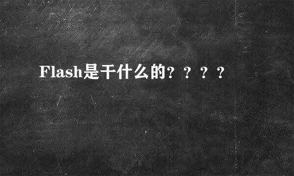 Flash是干什么的？？？？