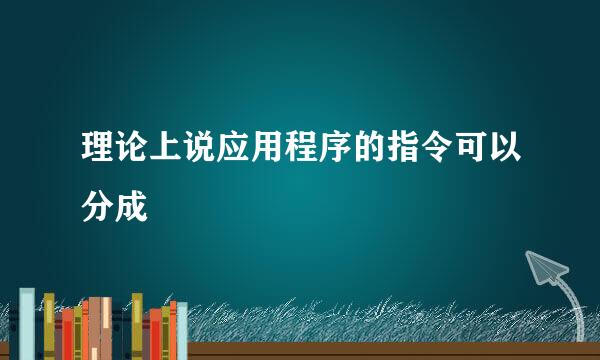 理论上说应用程序的指令可以分成