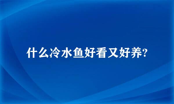 什么冷水鱼好看又好养?