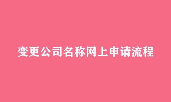 变更公司名称网上申请流程