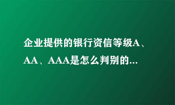 企业提供的银行资信等级A、AA、AAA是怎么判别的？标准是什么？