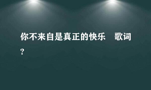 你不来自是真正的快乐 歌词?