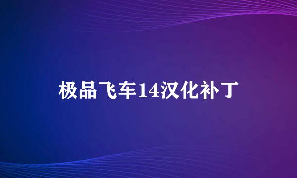 极品飞车14汉化补丁