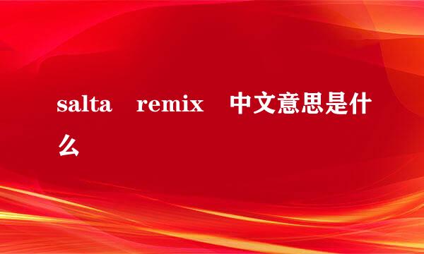 salta remix 中文意思是什么