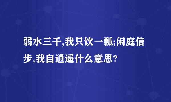 弱水三千,我只饮一瓢;闲庭信步,我自逍遥什么意思?