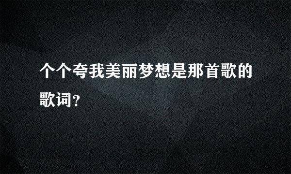 个个夸我美丽梦想是那首歌的歌词？