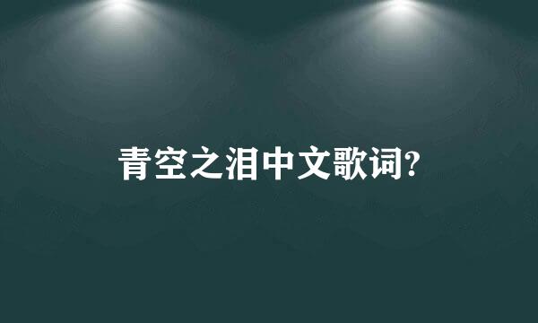 青空之泪中文歌词?