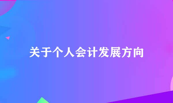 关于个人会计发展方向