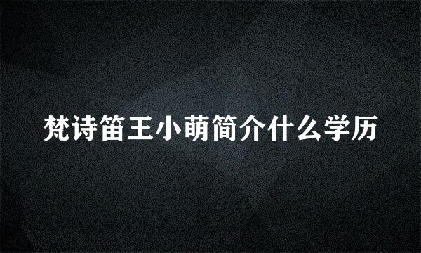 梵诗笛王小萌简介什么学历