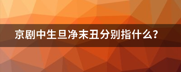 京剧中生旦净末丑分别指什么？