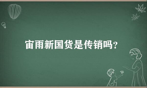 宙雨新国货是传销吗？