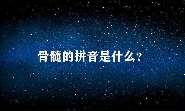 骨髓的拼音是什么？