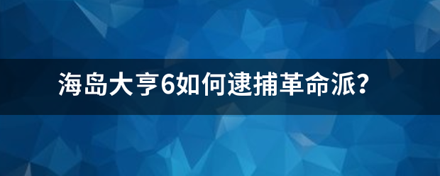 海岛大亨6如何逮捕革命派？