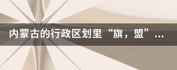 内蒙古的行政区来自划里“旗，盟”等相当于哪一级别？