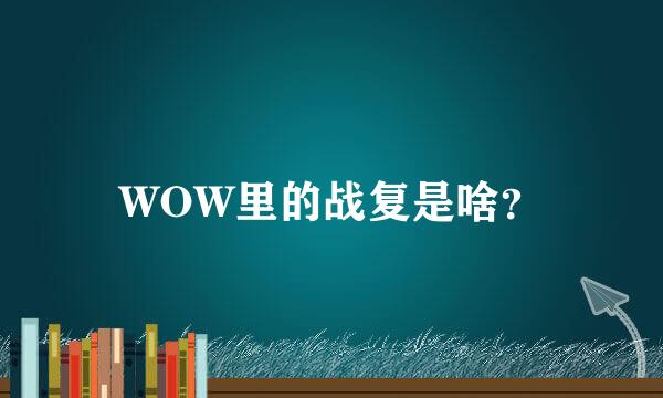 WOW里的战复是啥？