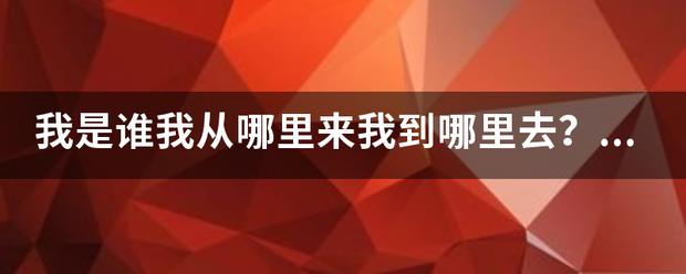 我是谁我从来自哪里来我到哪里去？宗聚风错这样的问题是在唯心主义的基础上提出的吗，或者说这问题是否带有唯心主义色