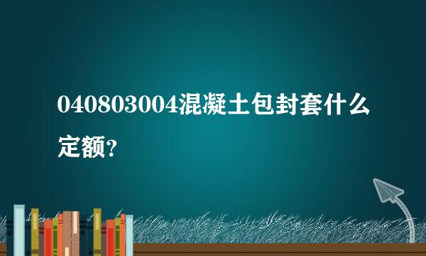 040803004混凝土包封套什么定额？