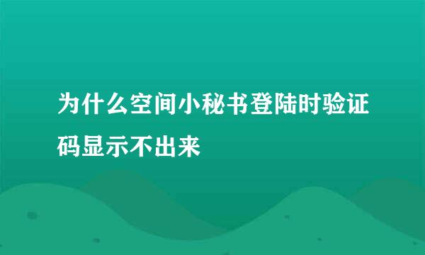 为什么空间小秘书登陆时验证码显示不出来