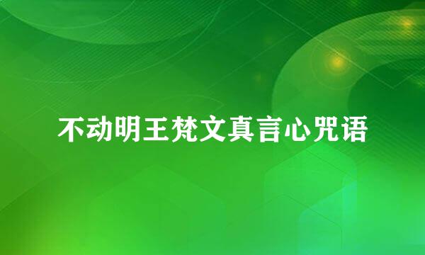 不动明王梵文真言心咒语