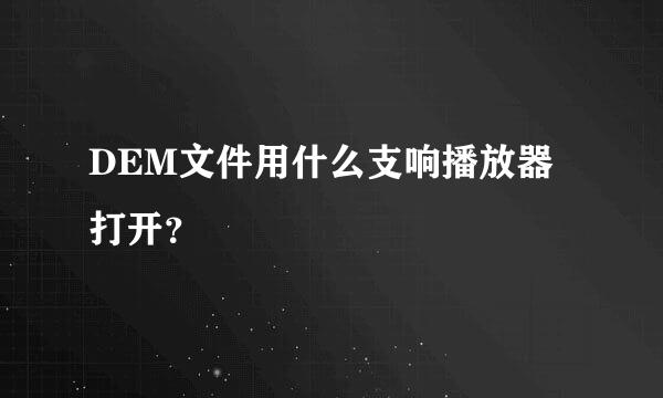 DEM文件用什么支响播放器打开？