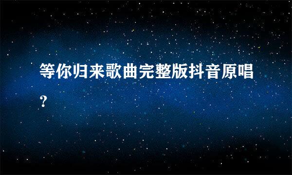 等你归来歌曲完整版抖音原唱？