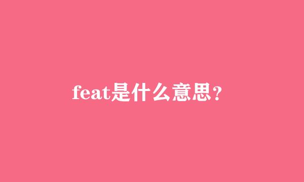 feat是什么意思？