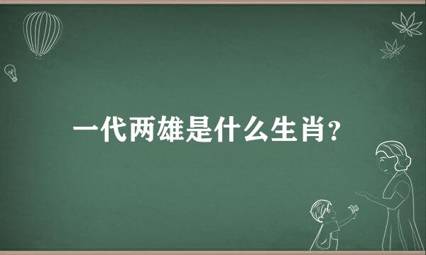 一代两雄是什么生肖？