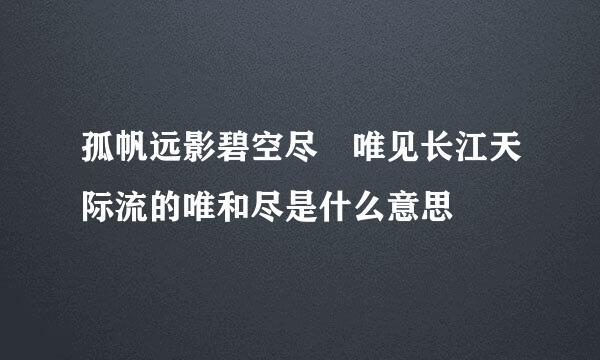 孤帆远影碧空尽 唯见长江天际流的唯和尽是什么意思