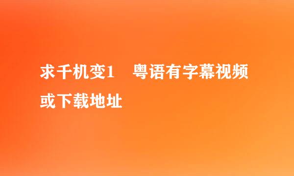 求千机变1 粤语有字幕视频或下载地址