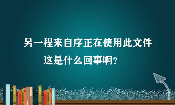 另一程来自序正在使用此文件  这是什么回事啊？