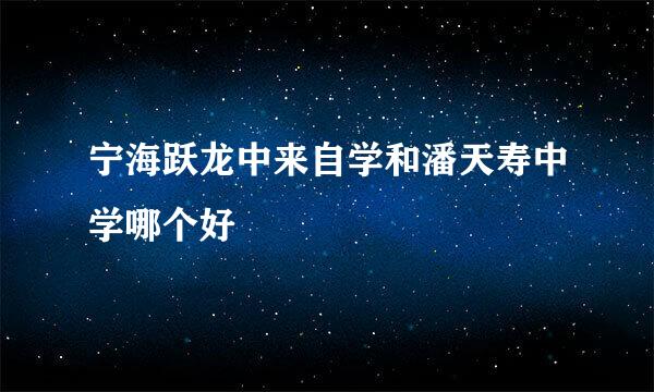 宁海跃龙中来自学和潘天寿中学哪个好