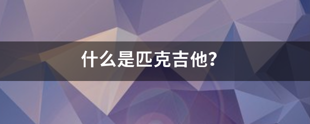 什么是匹克吉他？