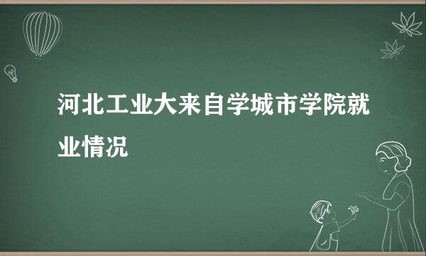 河北工业大来自学城市学院就业情况