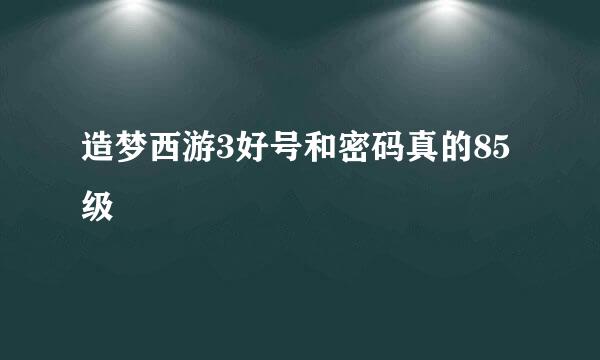 造梦西游3好号和密码真的85级