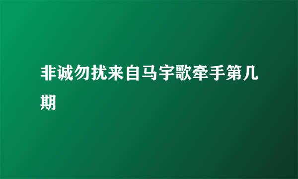 非诚勿扰来自马宇歌牵手第几期