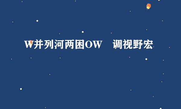 W并列河两困OW 调视野宏