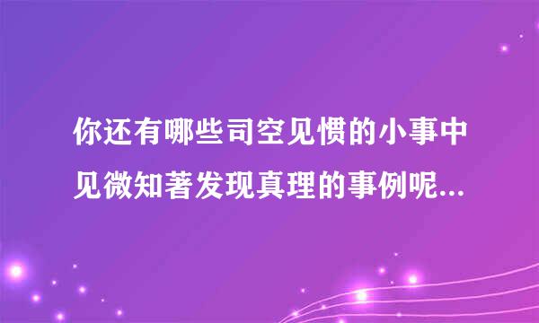 你还有哪些司空见惯的小事中见微知著发现真理的事例呢请举例一两个？